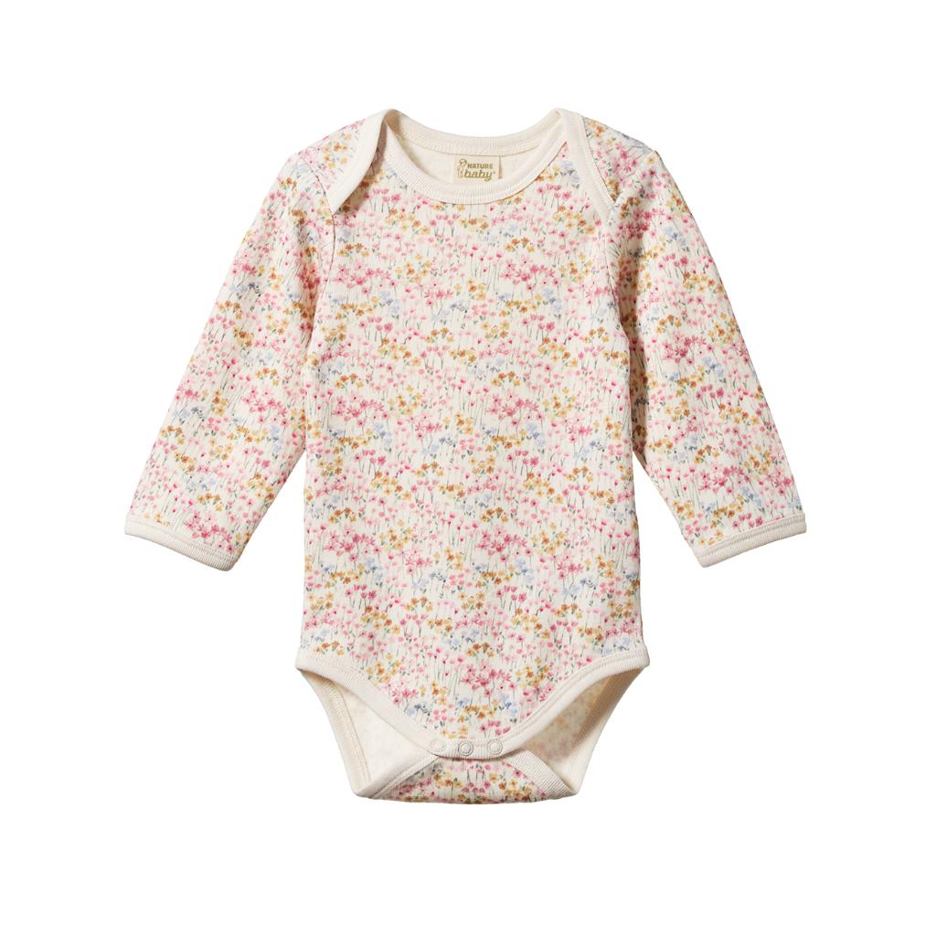 Nature Baby Organic Cotton L/S Bodysuit (Wildflower Mountain Print)