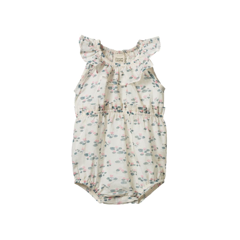 Nature Baby Plum Suit (Waterlilies Print)