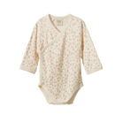 Nature Baby Organic Cotton Pointelle L/S Kimono Bodysuit (Dandelion Print)