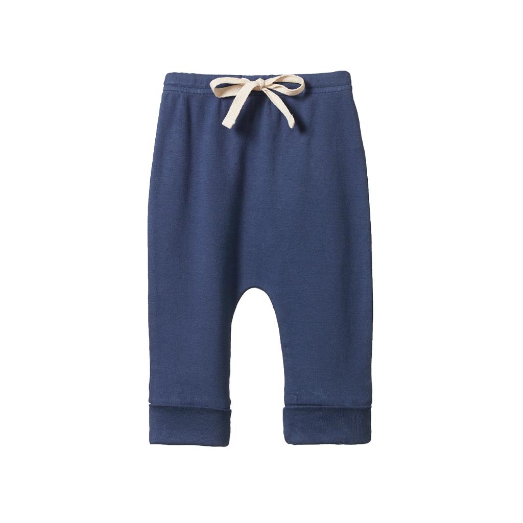 Nature Baby Organic Cotton Drawstring Pants (Vintage Indigo)