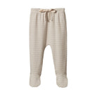 Nature Baby Organic Cotton Footed Romper Pants (Mushroom Pinstripe)