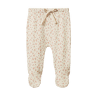 Nature Baby Organic Cotton Pointelle Footed Romper Pants (Dandelion Print)