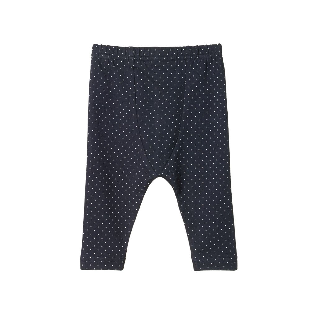 Nature Baby Organic Cotton Leggings (Navy Mini Dot Print)