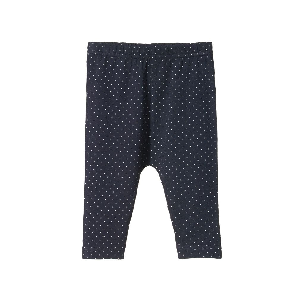 Nature Baby Organic Cotton Leggings (Navy Mini Dot Print)