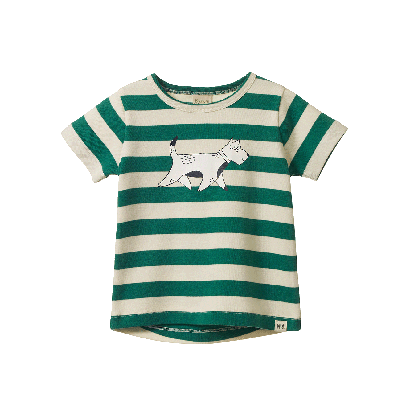 Nature Baby Organic Cotton S/S River Tee (Dog Walk Peppermint Print)