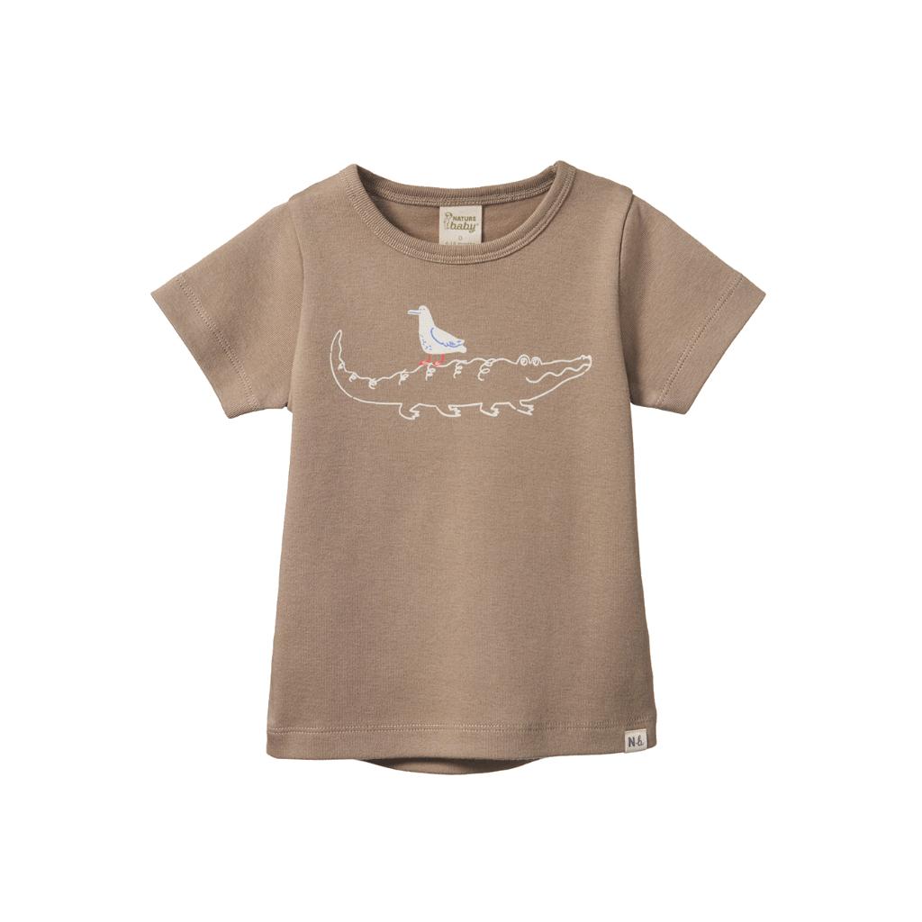 Nature Baby Organic Cotton S/S River Tee (Curious Crocodile Print)