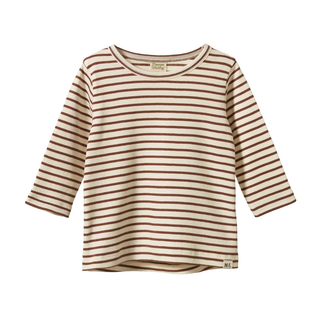 Nature Baby Organic Cotton L/S River Tee (Pinecone Sailor Stripe)