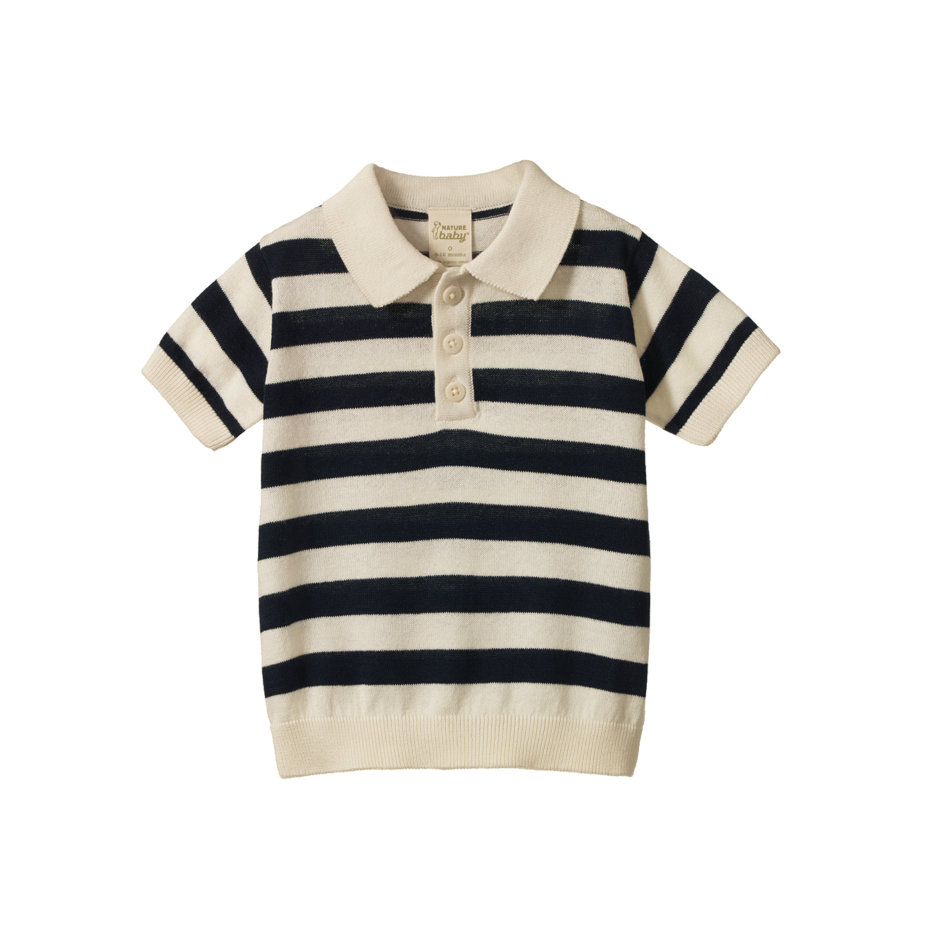 Nature Baby Stevie Polo (Navy Bold Stripe)