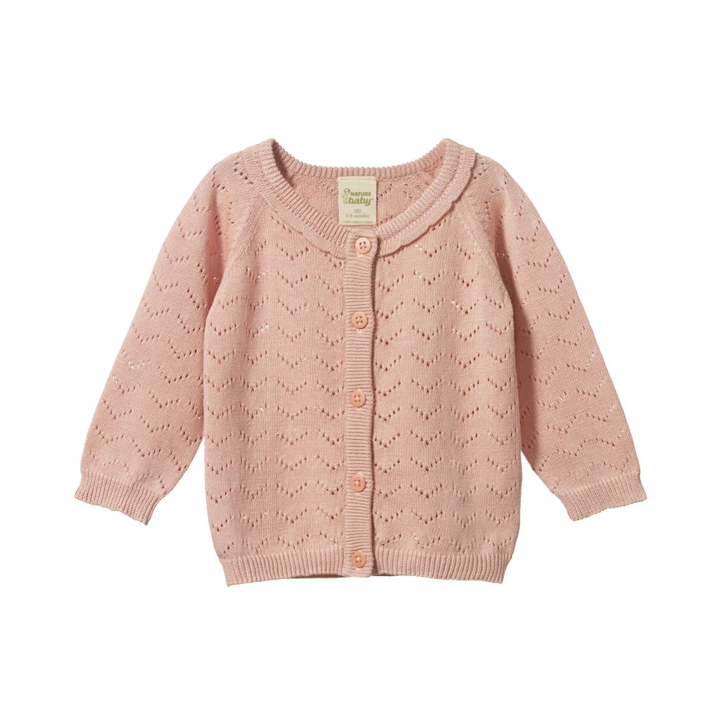 Nature Baby Piper Cardigan (Rose Bud Pointelle)