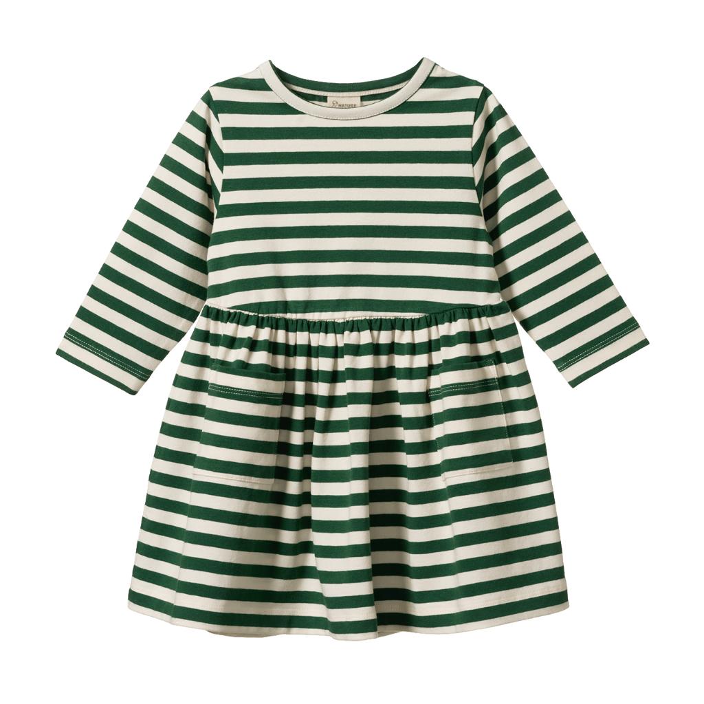 Nature Baby L/S Twirl Dress (Eden Sea Stripe)