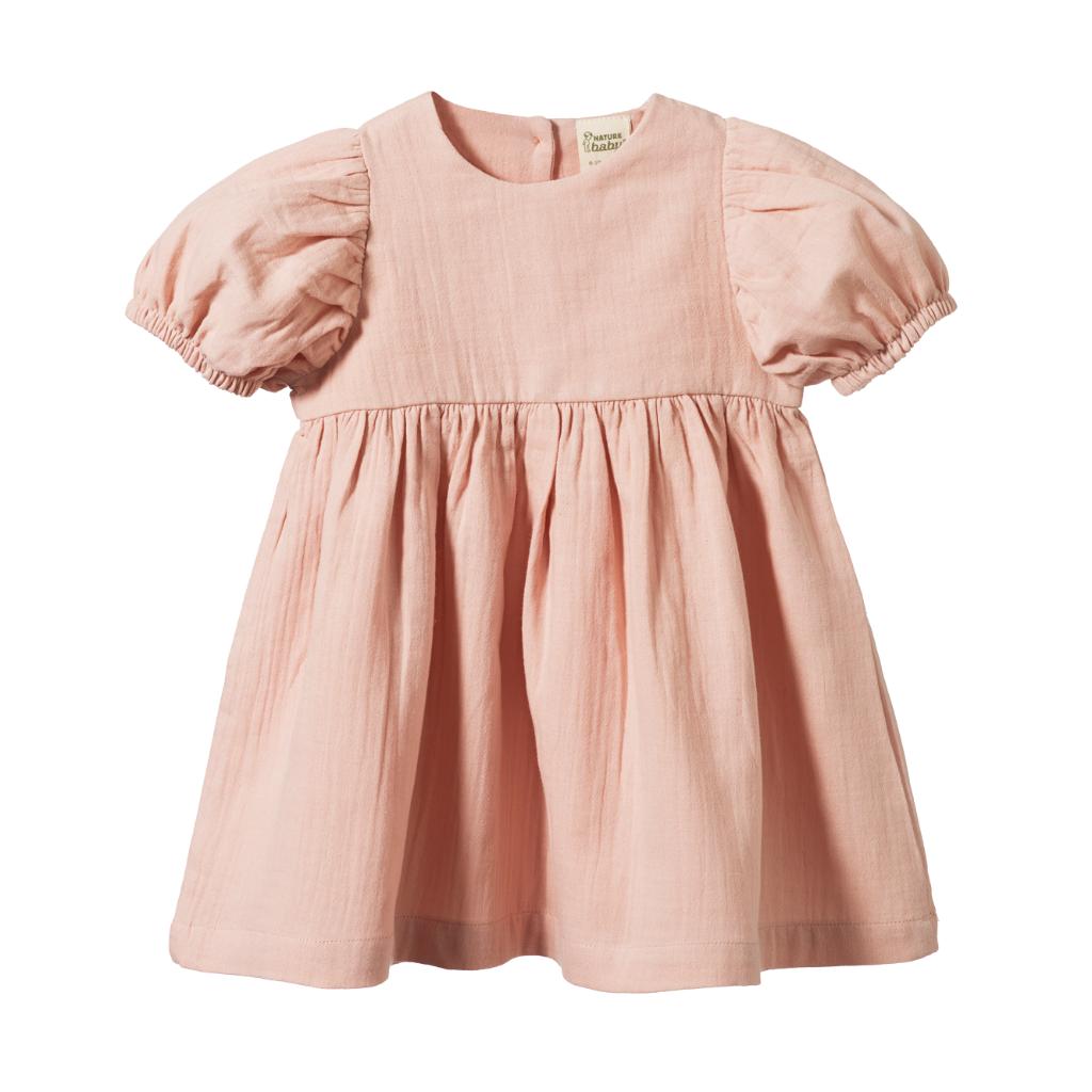 Nature Baby Albertine Dress (Rose Dust Crinkle)