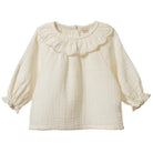 Nature Baby Ruffle Cameron Blouse (Natural) - Girls