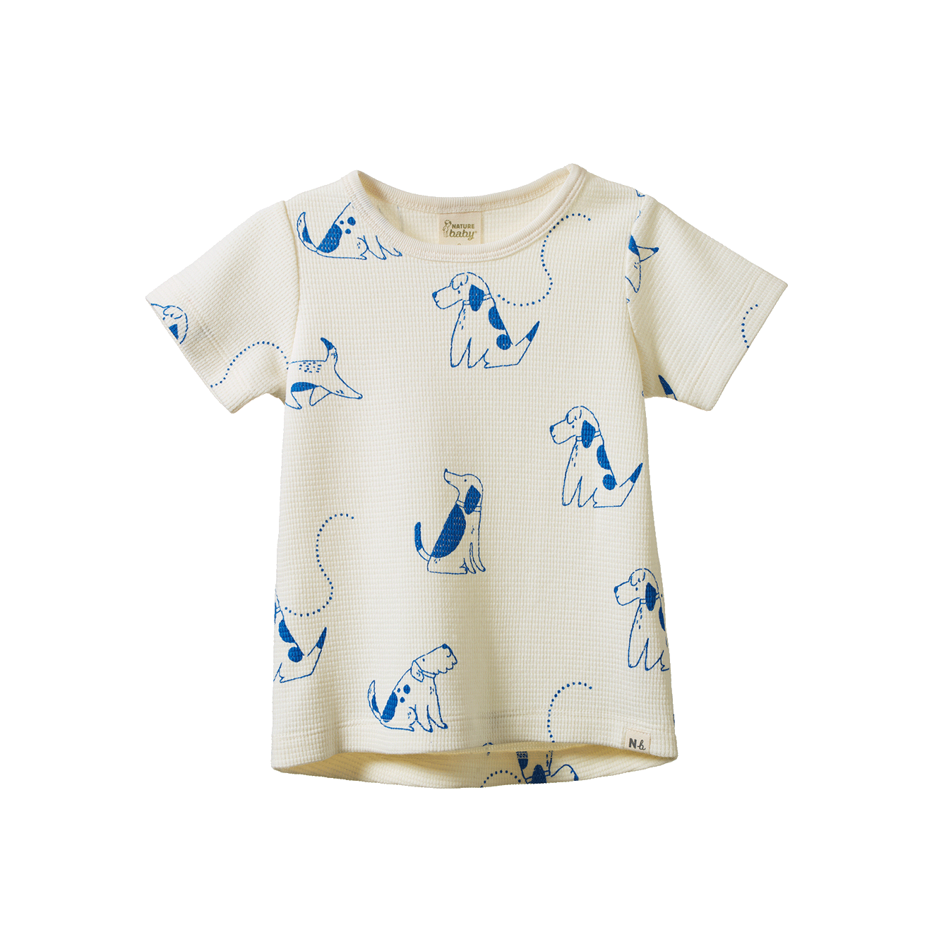 Nature Baby Waffle S/S River Tee (Dog Walk Print)