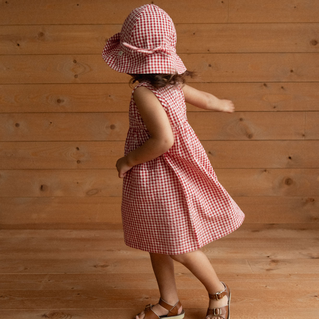 Nature Baby Sunhat (Red Gingham)