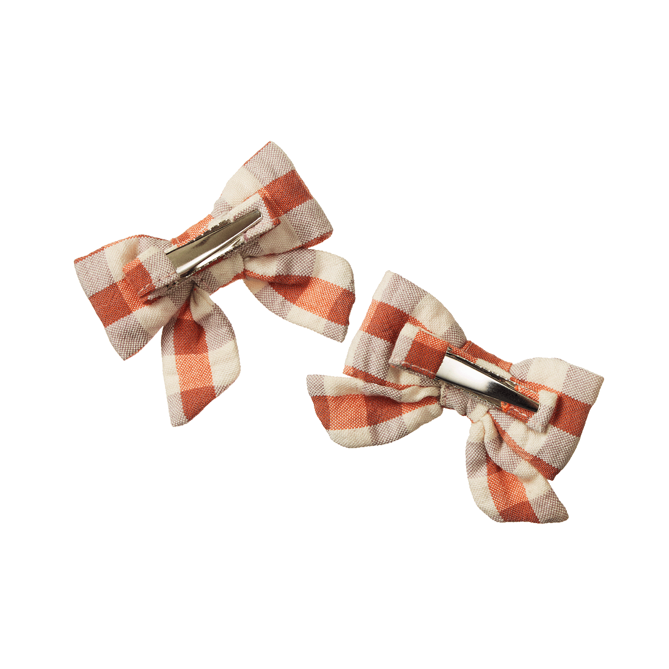 Nature Baby Bow Hair Clips 2pk (Dandelion Gingham)