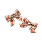 Nature Baby Bow Hair Clips 2pk (Dandelion Gingham)