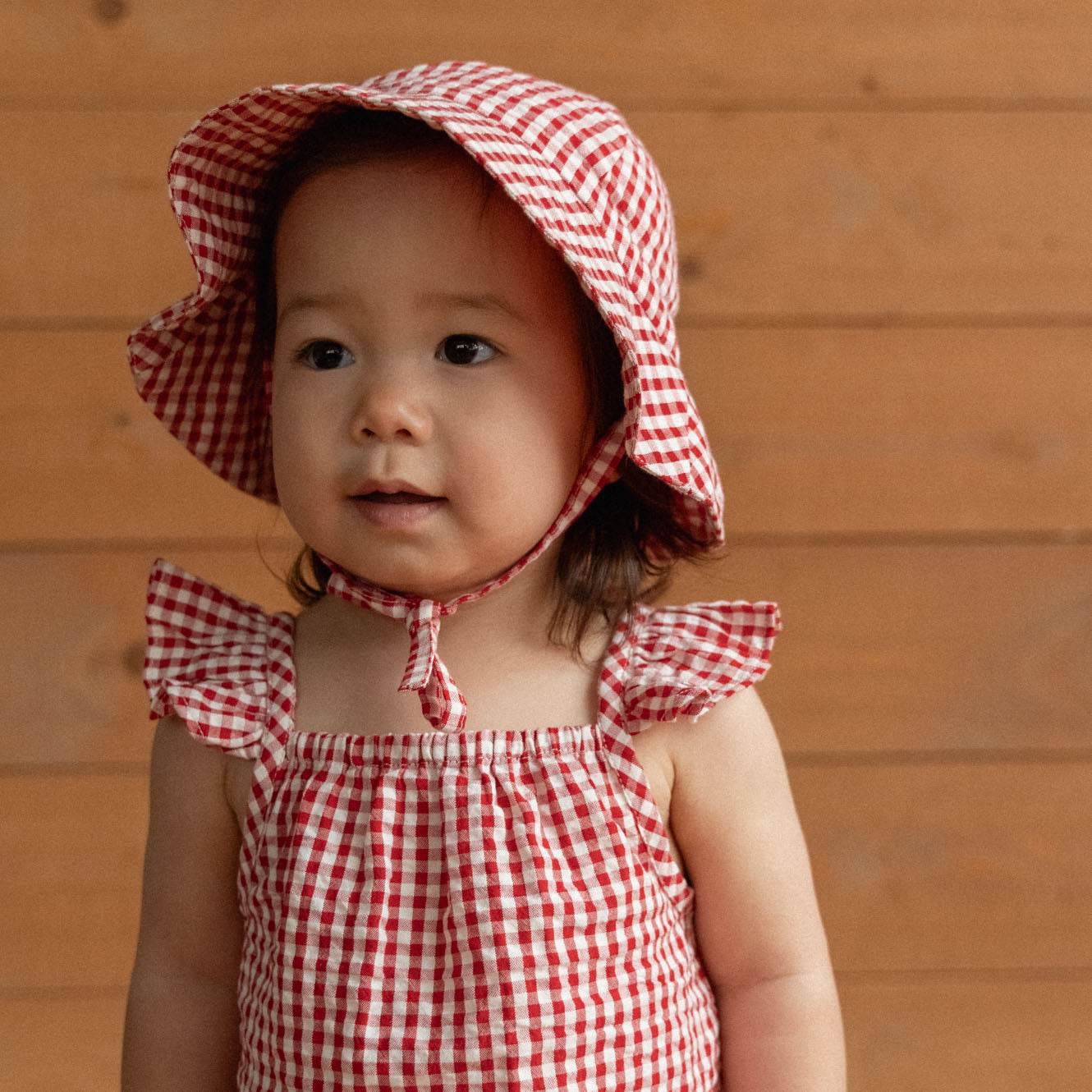 Nature Baby Sunhat (Red Gingham)