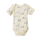 Nature Baby Organic Cotton S/S Bodysuit (Dog Walk Print)