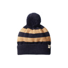 Nature Baby Merino Alpine Pom Pom Beanie (Navy/Caramel Stripe)