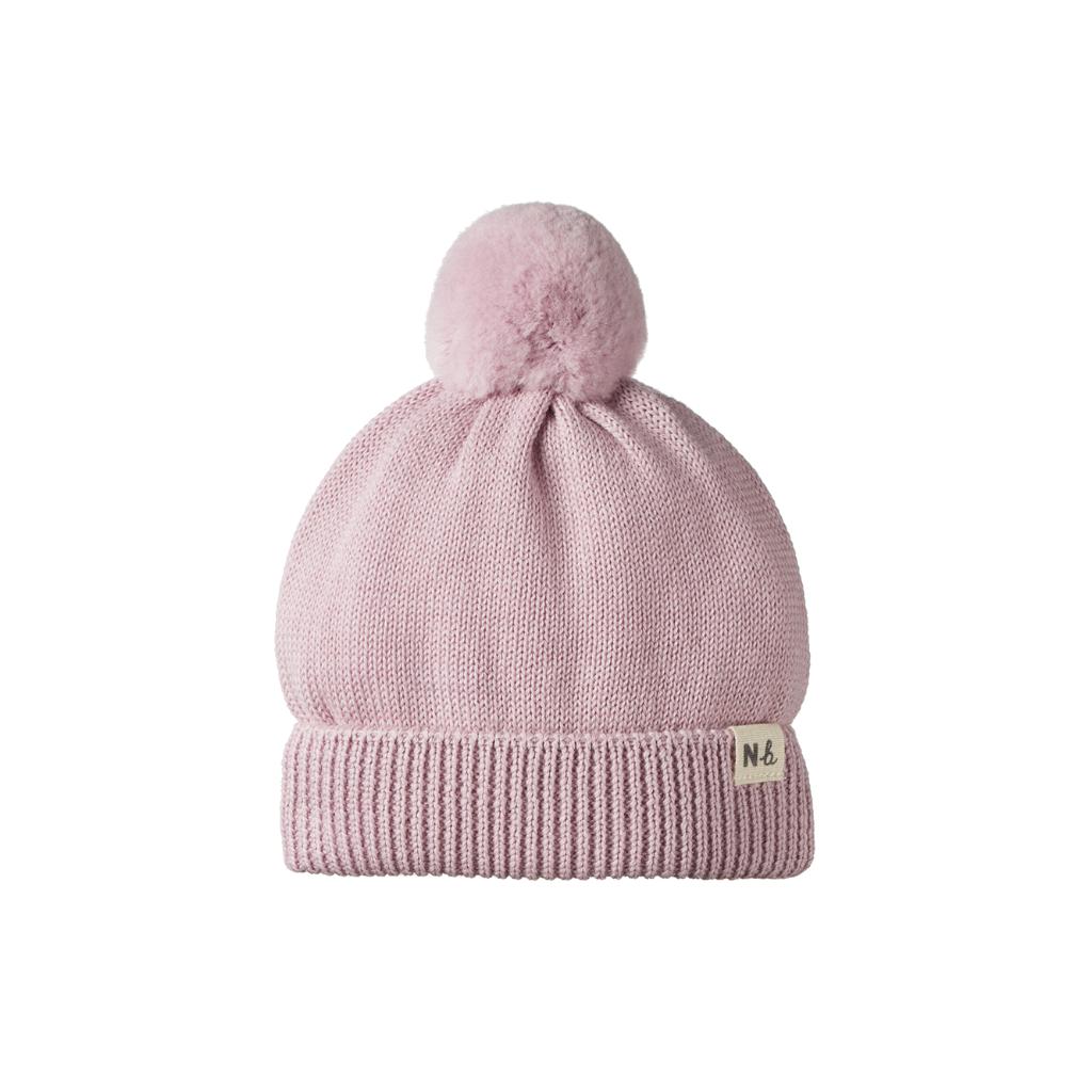 Nature Baby Merino Alpine Pom Pom Beanie (Lilac)