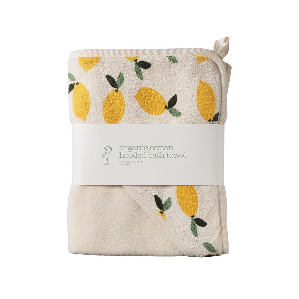 Nature Baby Organic Cotton Hooded Towel (Lemony Print)