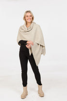 Merino & Possum Ribbed Wrap (Natural)