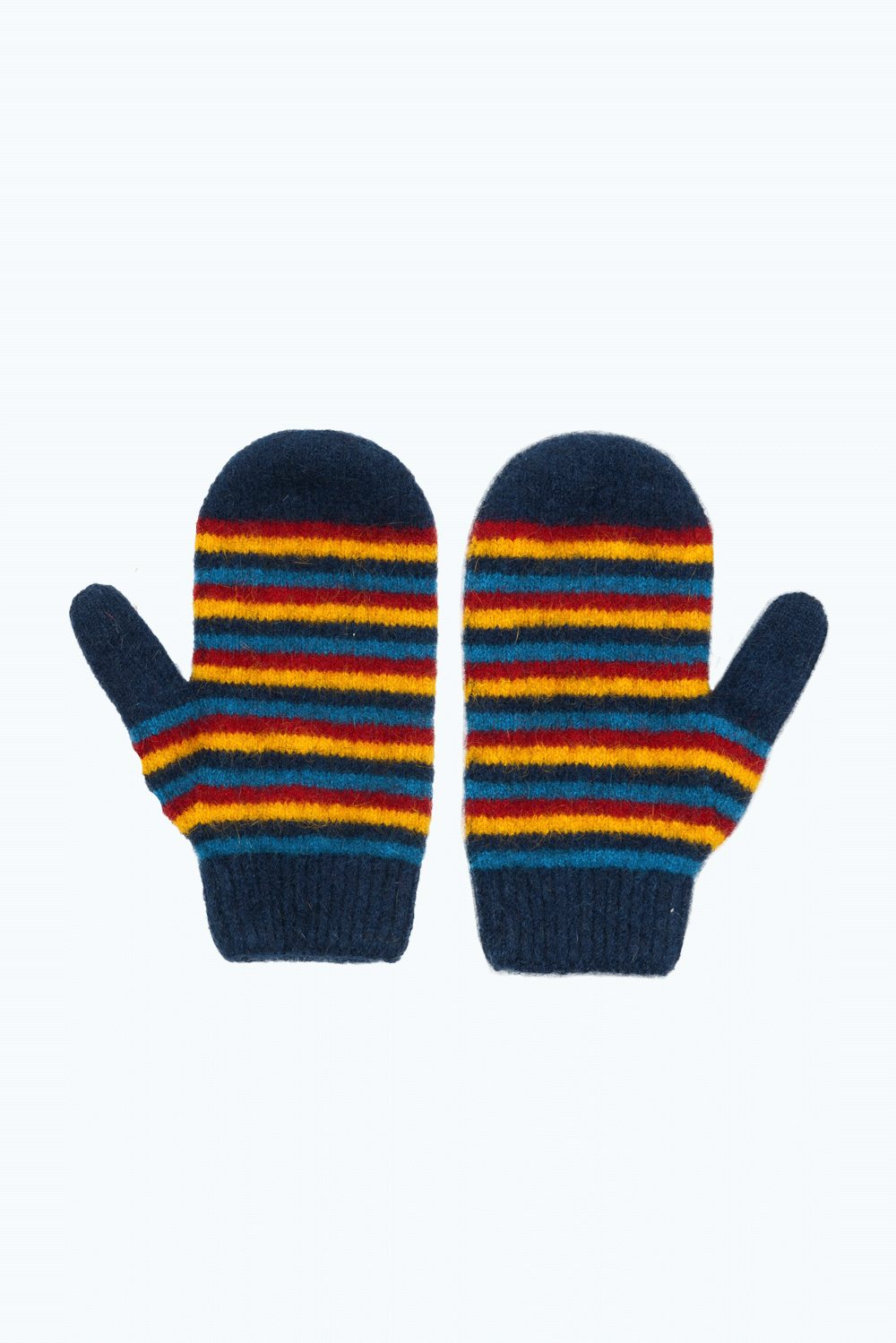Merino & Possum Kids Striped Mittens (Twilight)