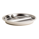Nestling Stainless Steel Divided Suction Plate 20cm (Oat)