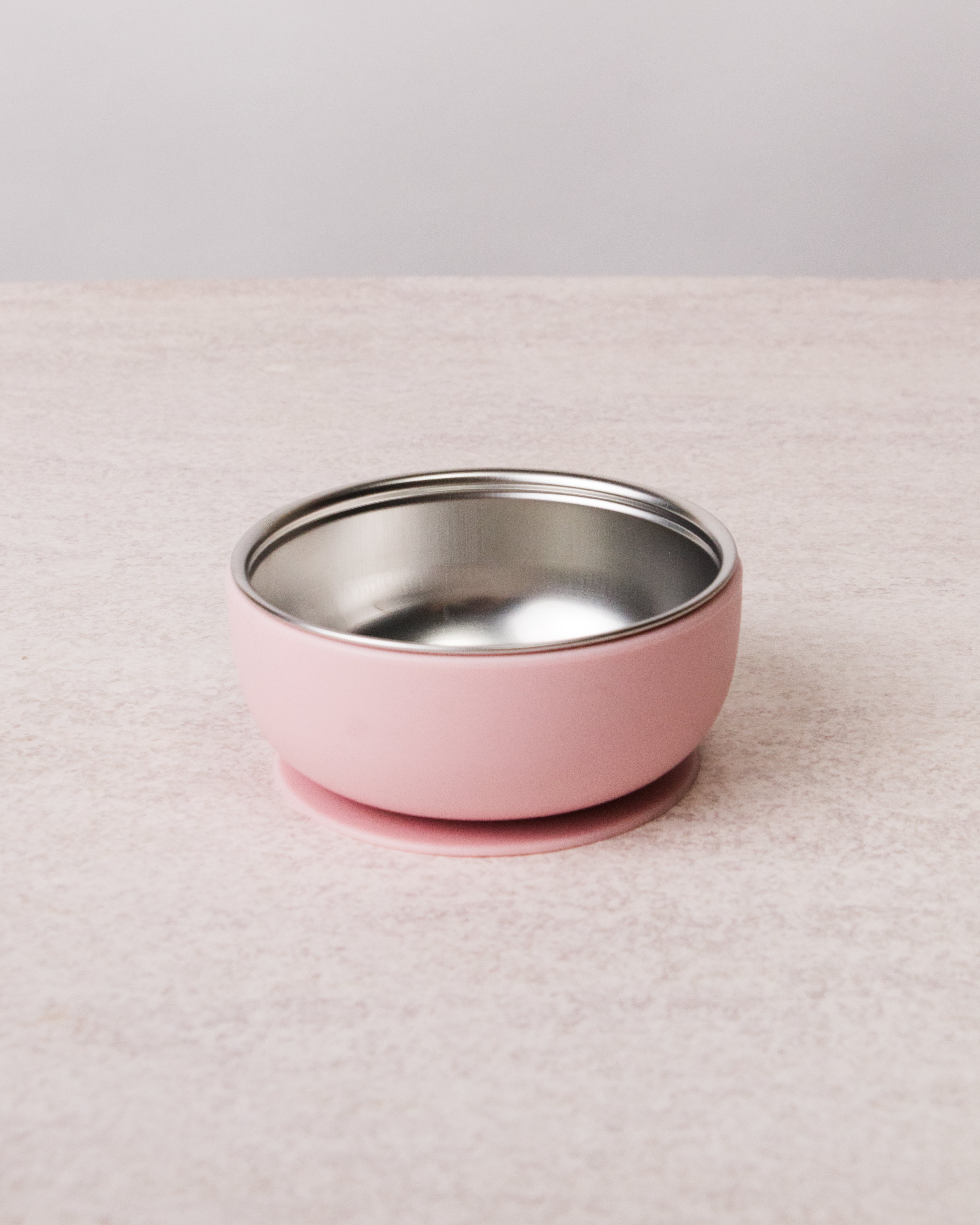 Nestling Stainless Steel Suction Bowl (Dusty Pink)