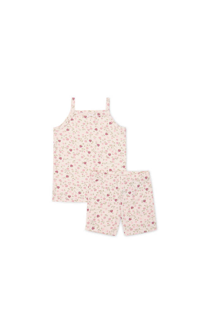 Jamie Kay Organic Cotton Daisy May Singlet PJ Set (Berry Cream Adaline Berries)