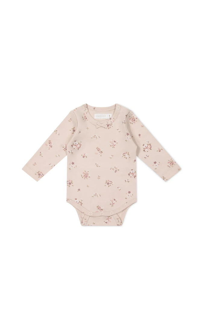 Jamie Kay Organic Cotton L/S Bodysuit (Petite Fleur Soft Peony)