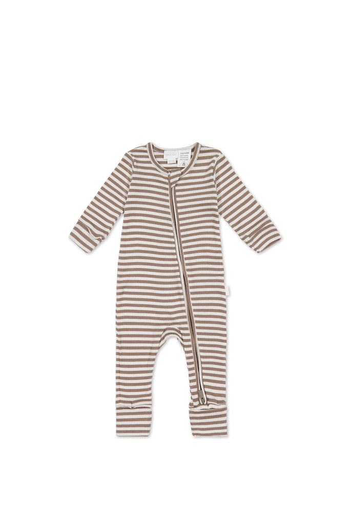 Jamie Kay Organic Cotton Modal Gracelyn Onepiece (Narrow Stripe Tweed/Cloud)