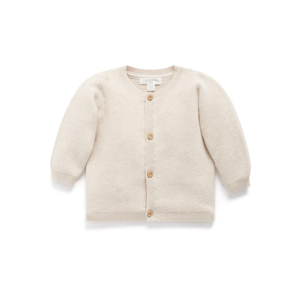 Purebaby Textured Cardigan (Wheat Melange)