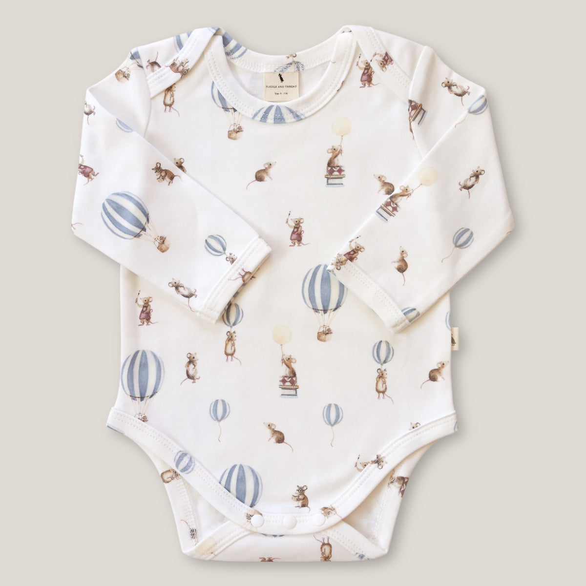 Fledge & Thread LS Bodysuit (Mouse & Air Balloon)