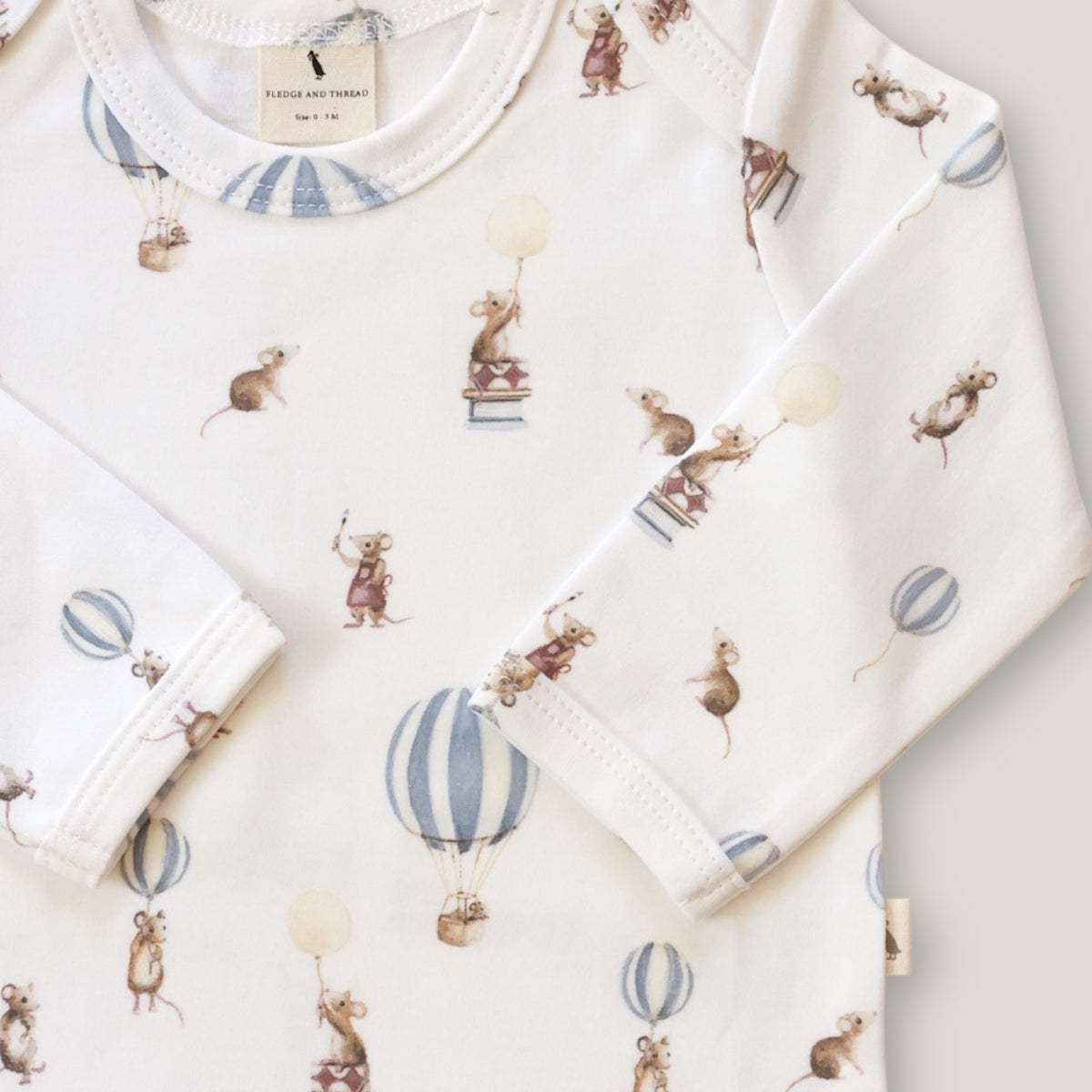 Fledge & Thread LS Bodysuit (Mouse & Air Balloon)