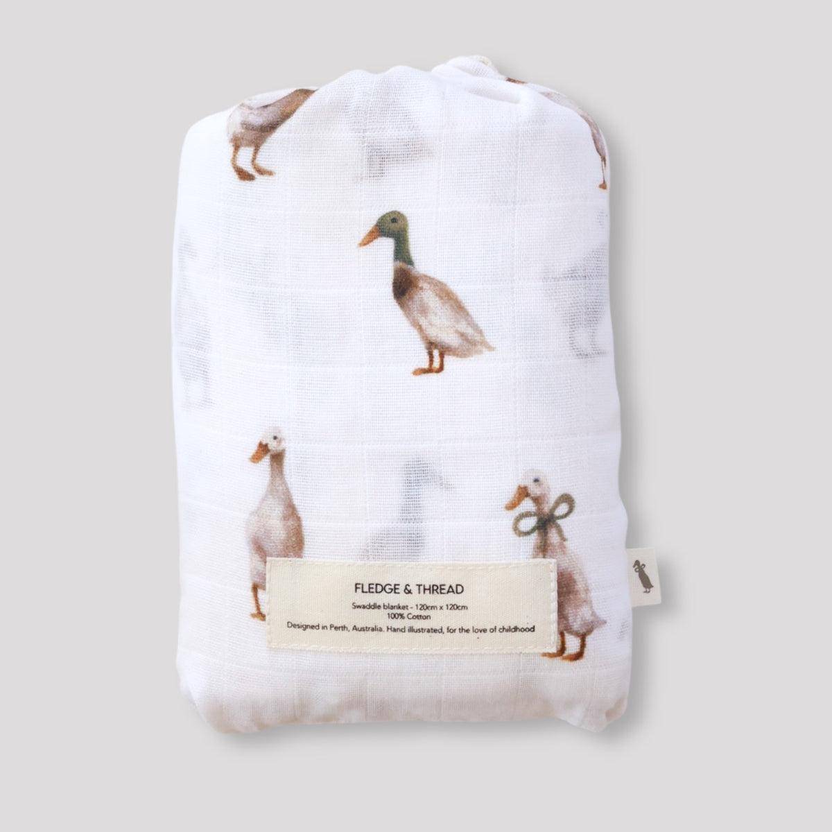 Fledge & Thread Muslin Swaddle Wrap (Duck)