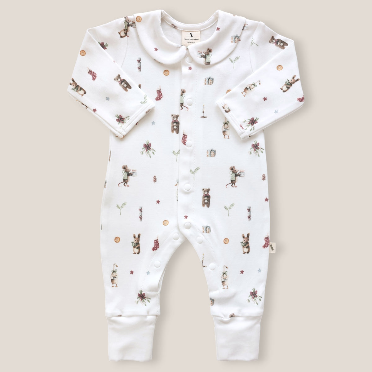 Fledge & Thread Cotton Babygrow (Christmas)