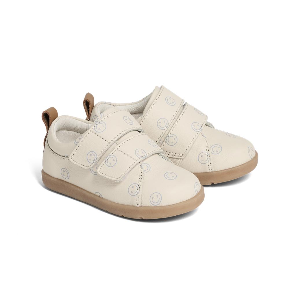 Pretty Brave First Walker Brooklyn Sneaker (Stone Smiley)