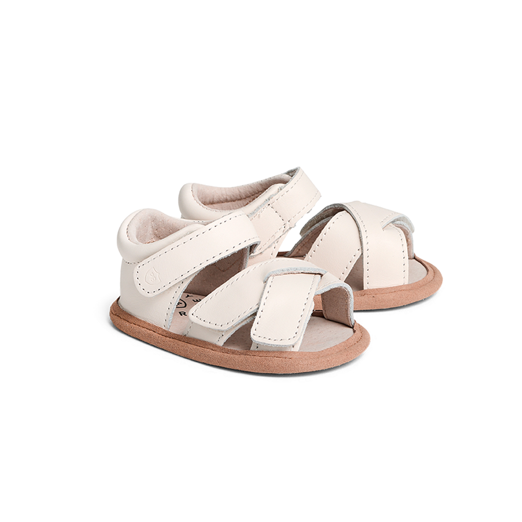 Pretty Brave Criss-Cross Baby Sandal (Stone)