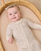Quincy Mae Zip Long Sleeve Footie Romper (Floret)