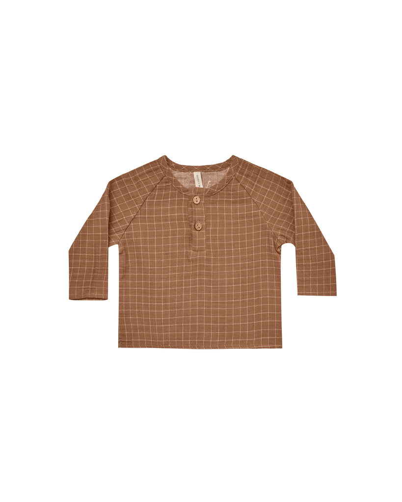 Quincy Mae Zion Shirt (Cinnamon Grid)