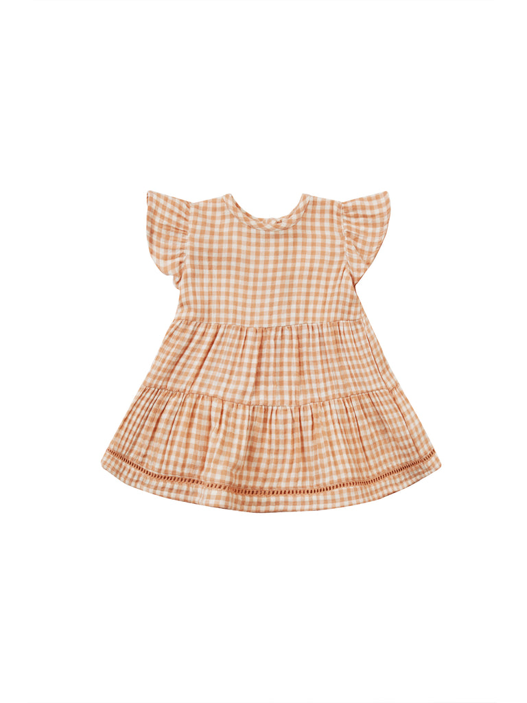 Quincy Mae Lily Dress (Melon Gingham)