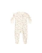 Quincy Mae Zip Long Sleeve Footie Romper (Floral Vine)