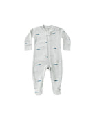 Quincy Mae Zip Long Sleeve Footie Romper (Narwhals)