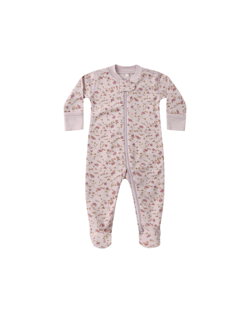 Quincy Mae Zip Long Sleeve Footie Romper (Garden)