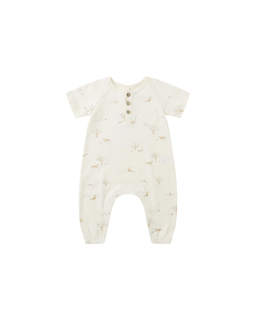 Quincy Mae Short Sleeve Jumpsuit (Fox Land)