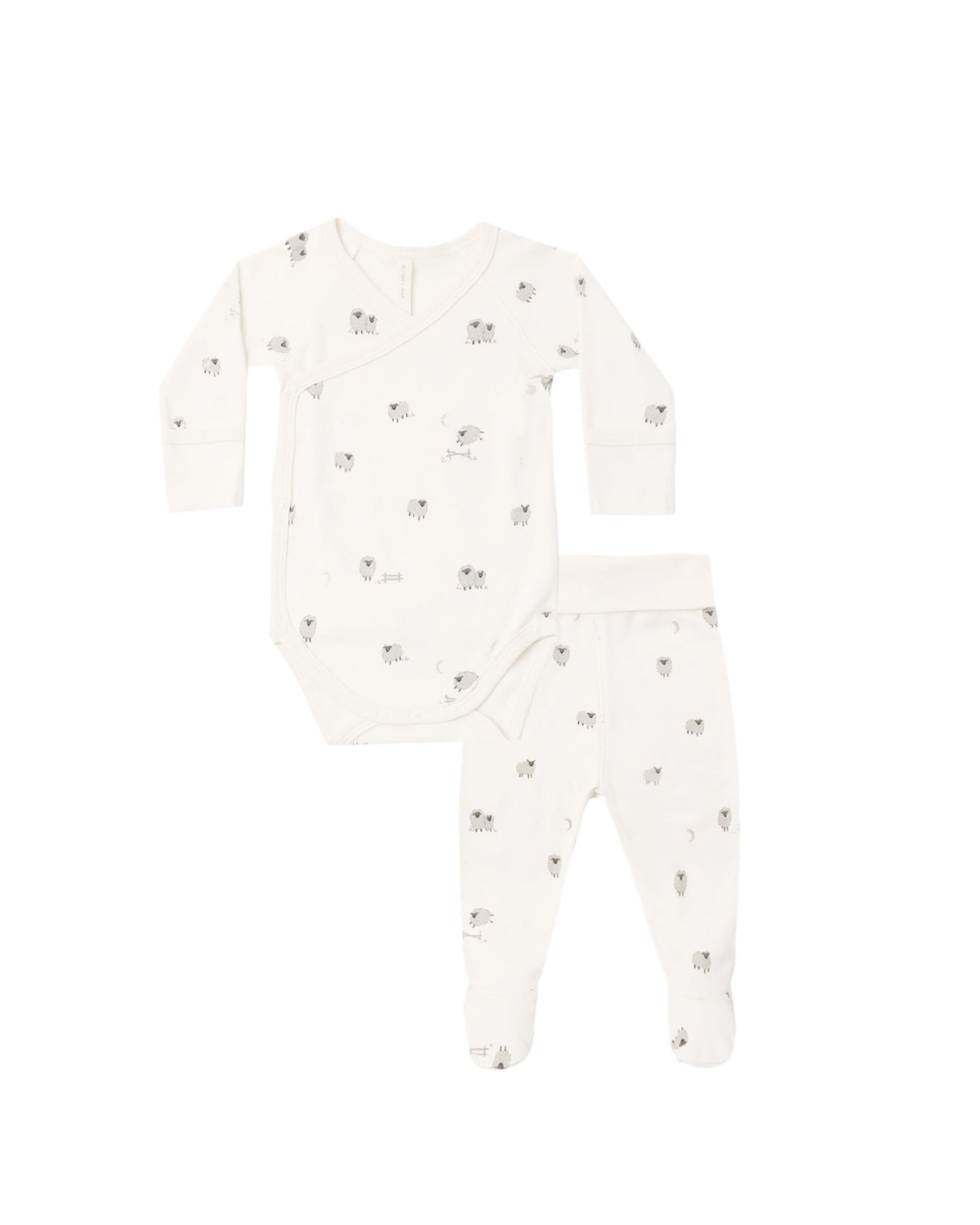 Quincy Mae Side Snap Bodysuit + Pant Set (Sheep)