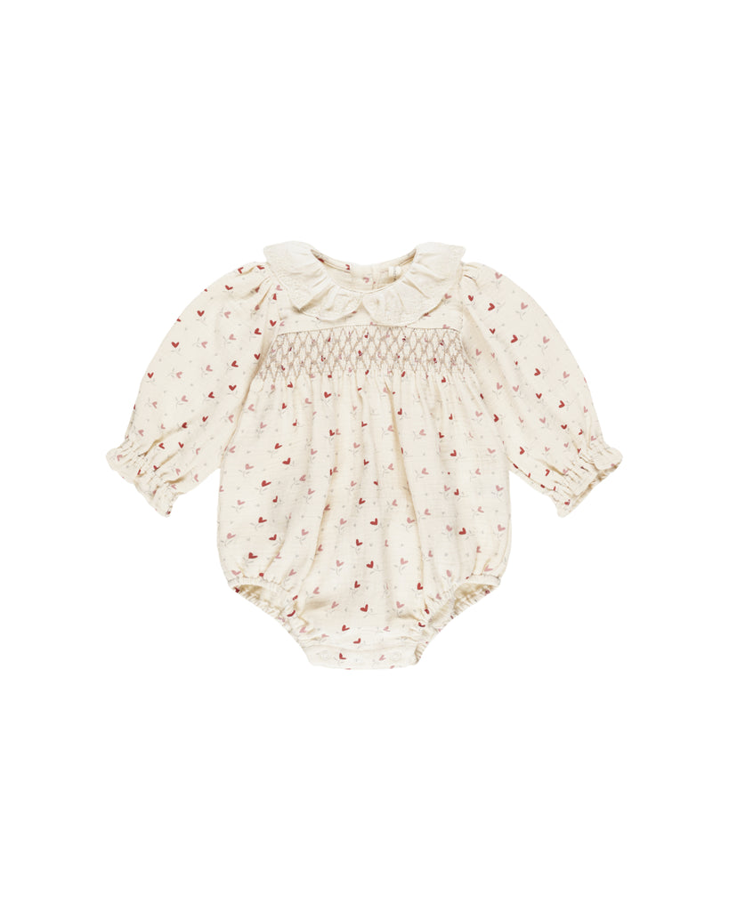 Quincy Mae Callie Romper (Heart Ditsy)