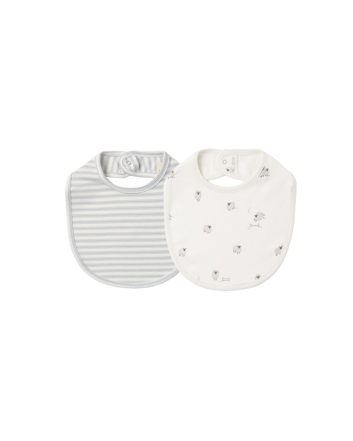 Quincy Mae Jersey Snap Bib 2pk (Sheep/Cloud Stripe)