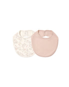 Quincy Mae Jersey Snap Bib 2pk (Floral Vine/Dusty Rose)